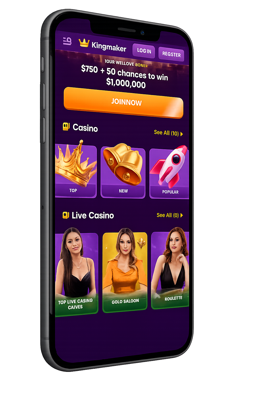 Kingmaker Casino mobile